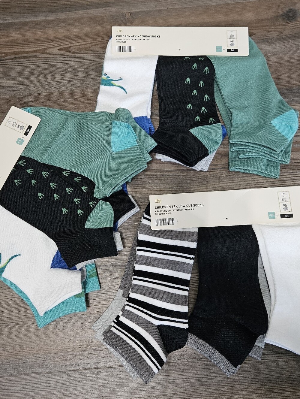 3 - 6 Packs Low Cut Socks Size L 6X Boys 12-14 Girls 8-10  No Show Socks by L&D